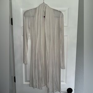 Elegant Cream Long Cardigan